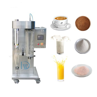 Mini secador por pulverización de laboratorio con control de temperatura de 30~300℃, capacidad de evaporación de 1 kg/h y bajo ruido (<50db)